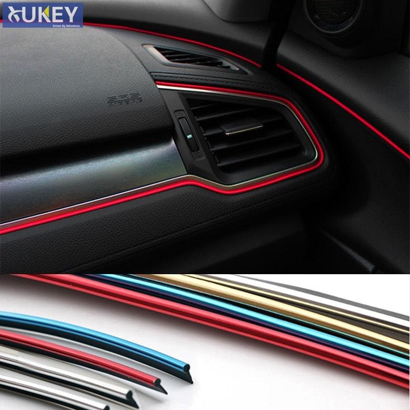 Car Interior Moulding Trim Sticker Strip Decoration Auto Styling Garnish Car Interior Moulding Trim Color Film Car Interior Exterior Decoration Moulding Trim Strip line Universal Decoration Tape Automobile Motor Exterior Decoration Moulding Trim