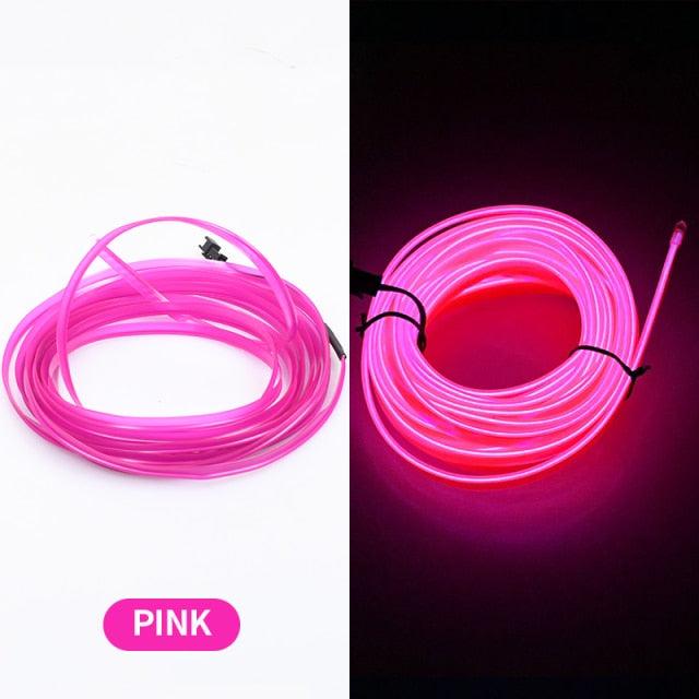 Car LED Neon Cold Light Auto Interior Atmosphere Neon Glowing Strobing Electroluminescent Wire Lights Neon Light USB 5V with Fuse Protection for Automotive Car Interior Decoration Light Refit Decoration Strips Shine Usb Cigar Lighter Driver - ALLURELATION - 553, Car Accessories, Car Gadgets, Car Ornaments, Fuse Protection, Interior Atmosphere, LED Neon Cold Light, Light Refit Decoration, Wire Lights Neon - Stevvex.com