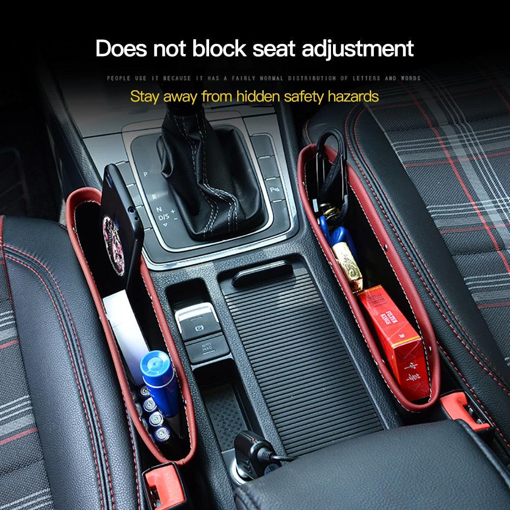 Car Seat Slit Gap Organizer Storage Pocket Multifunction Driver Seat Catcher Cup Key Phone Holder Car bag PU Leather Car Seat Organizer Car Seat Storage Box Car Seat Pockets for Holding Phone