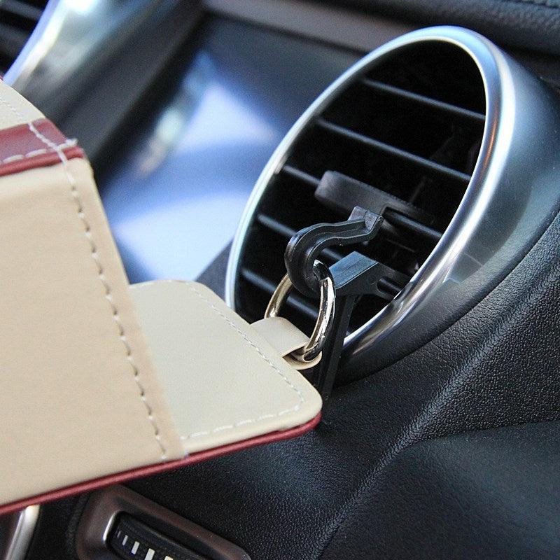 Car Storage Bag Air Vent Dashboard Tidy Hanging Leather Organizer Box Glasses Phone Holder Storage Organizer Car Accessories PU Leather Pouch Holder Mobile Phone Hanging Organizer Container