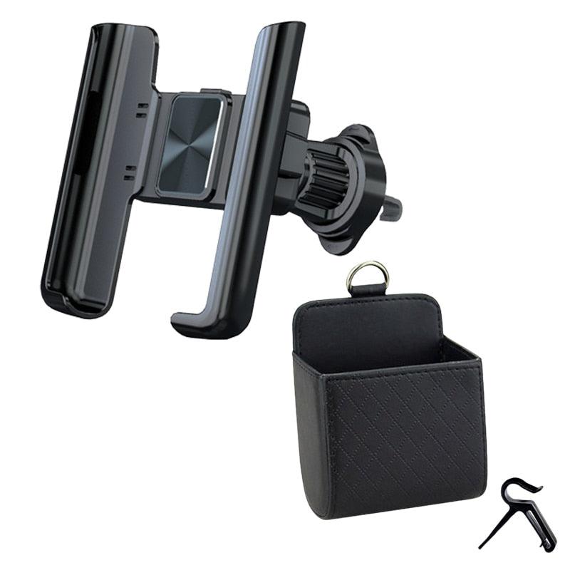 Car Storage Bag Air Vent Dashboard Tidy Hanging Leather Organizer Box Glasses Phone Holder Storage Organizer Car Accessories PU Leather Pouch Holder Mobile Phone Hanging Organizer Container