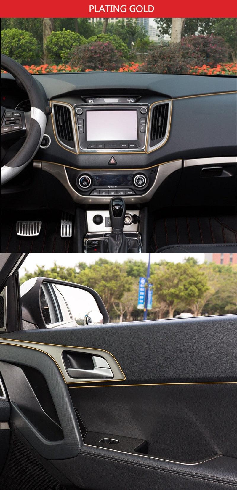 Car Styling Universal Flexible Interior Moulding Trim Strips Car Accessories Decoration Strip Dashboard Universal Car Gap Fillers Automobile Moulding Line Decorative Accessories Edge Sticker Flexible Strip Garnish Accessory with Installing Tool