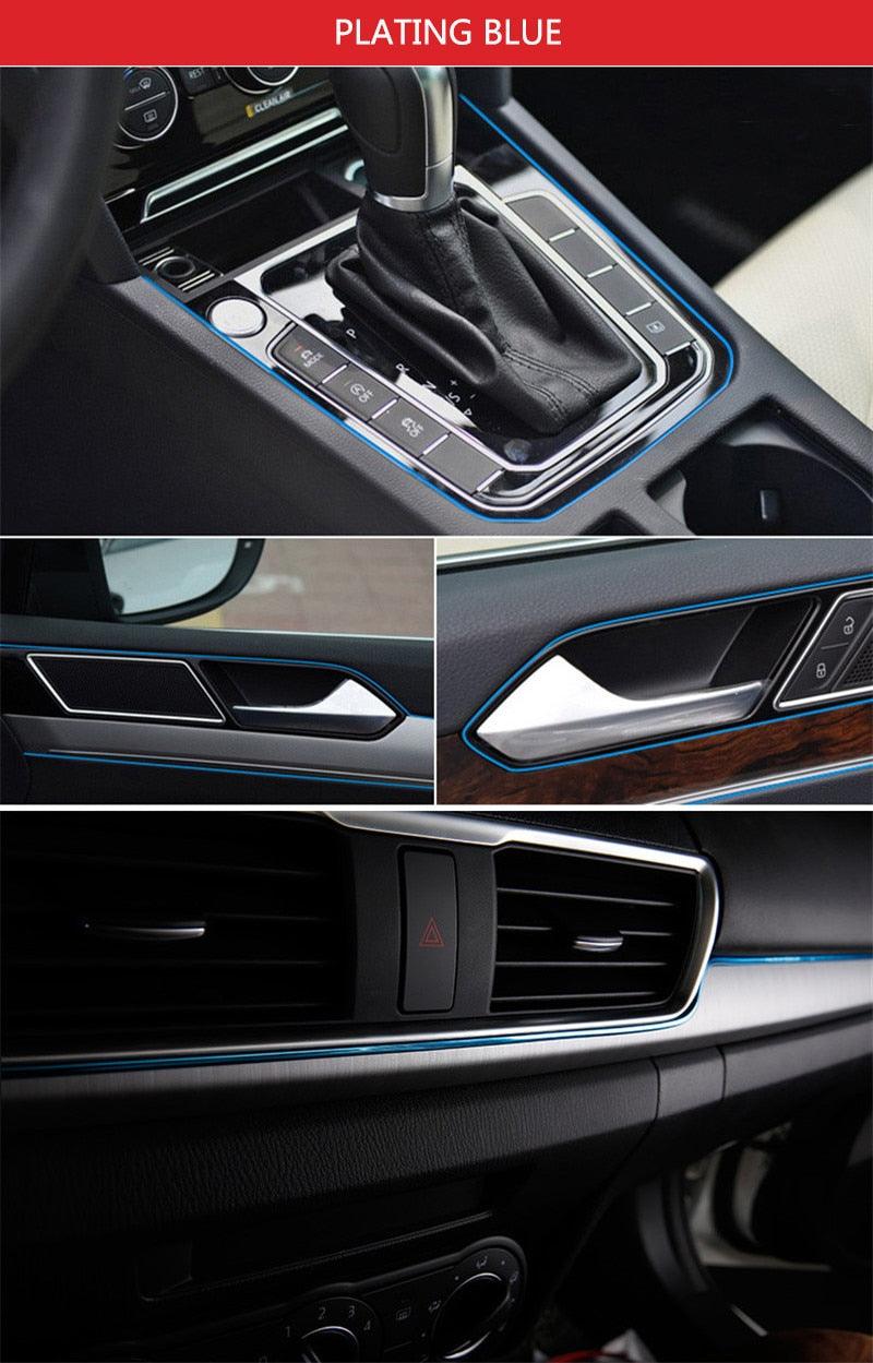 Car Styling Universal Flexible Interior Moulding Trim Strips Car Accessories Decoration Strip Dashboard Universal Car Gap Fillers Automobile Moulding Line Decorative Accessories Edge Sticker Flexible Strip Garnish Accessory with Installing Tool