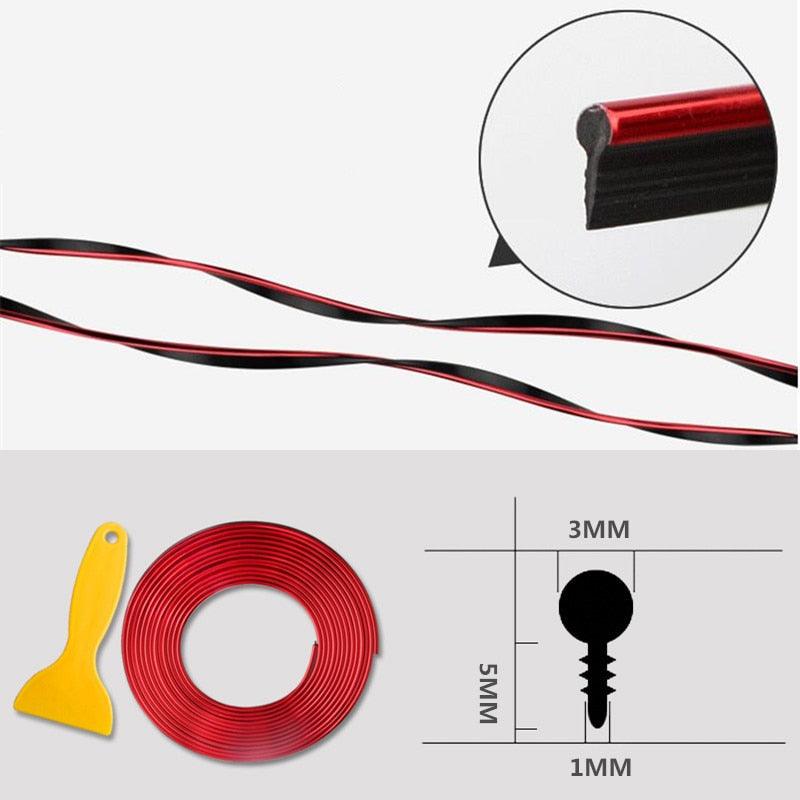Car Styling Universal Flexible Interior Moulding Trim Strips Car Accessories Decoration Strip Dashboard Universal Car Gap Fillers Automobile Moulding Line Decorative Accessories Edge Sticker Flexible Strip Garnish Accessory with Installing Tool