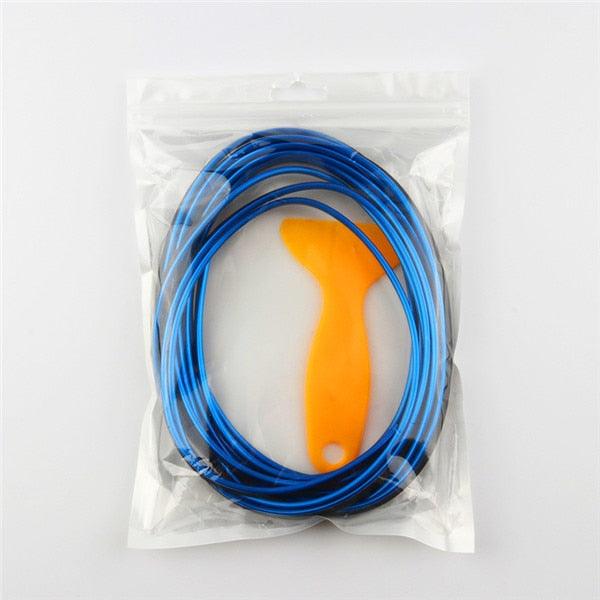 Car Styling Universal Flexible Interior Moulding Trim Strips Car Accessories Decoration Strip Dashboard Universal Car Gap Fillers Automobile Moulding Line Decorative Accessories Edge Sticker Flexible Strip Garnish Accessory with Installing Tool