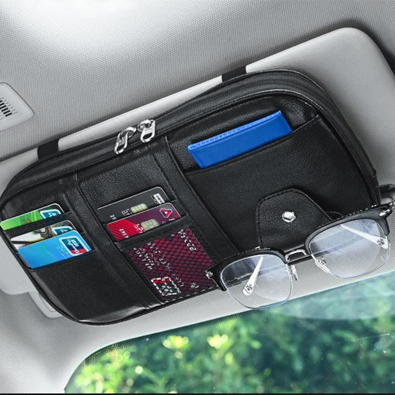 Car Sun Visor Organizer Multi-pocket Auto Truck Storage Pouch Bills Pen Card Glasses Holder Car Accessories Gadget Auto Interior Accessories Pocket Organizer Car Truck Storage Pouch Holder with Multi-Pocket Net