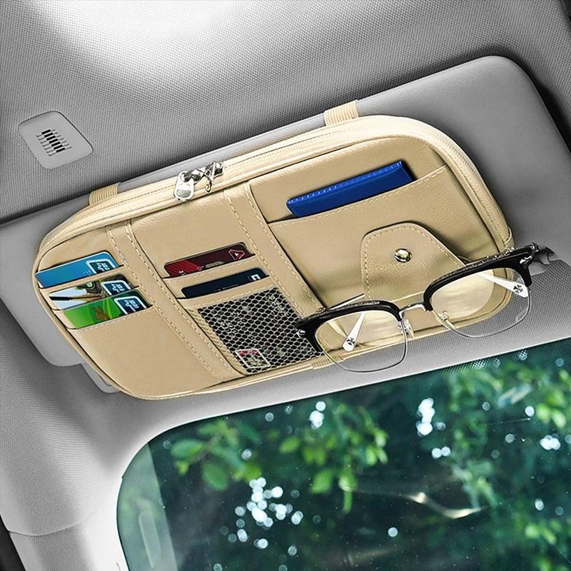 Car Sun Visor Organizer Multi-pocket Auto Truck Storage Pouch Bills Pen Card Glasses Holder Car Accessories Gadget Auto Interior Accessories Pocket Organizer Car Truck Storage Pouch Holder with Multi-Pocket Net