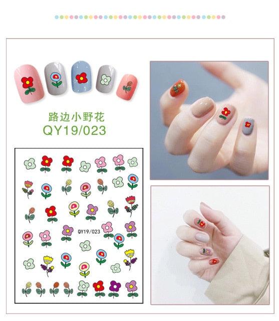 Cartoon Characters Plants Animals Forest Flowers Small Fresh Flowers 3D Nail Stickers Hyuna Style Nail Patch Waterproof Self Adhesive Nail Decals for Nail Art Decoration Including Hearts Stars Letters Bowknot Leaves Flowers Plants Fruits Butterflies - ALLURELATION - 3D Nail, 554, bowknot, environmental-friendly, Fruits Butterflies, Hearts Star, Hyuna Style, Leaves Flowers, Letters Bowknot, Nail Art, Nail Patch, Nail Stickers, non-toxic, Safe materials, Waterproof - Stevvex.com
