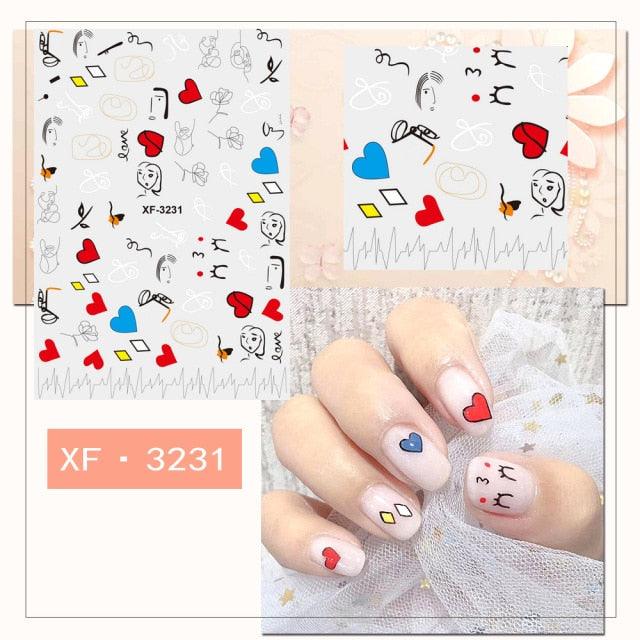 Cartoon Characters Plants Animals Forest Flowers Small Fresh Flowers 3D Nail Stickers Hyuna Style Nail Patch Waterproof Self Adhesive Nail Decals for Nail Art Decoration Including Hearts Stars Letters Bowknot Leaves Flowers Plants Fruits Butterflies - ALLURELATION - 3D Nail, 554, bowknot, environmental-friendly, Fruits Butterflies, Hearts Star, Hyuna Style, Leaves Flowers, Letters Bowknot, Nail Art, Nail Patch, Nail Stickers, non-toxic, Safe materials, Waterproof - Stevvex.com