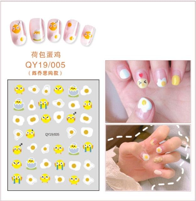 Cartoon Characters Plants Animals Forest Flowers Small Fresh Flowers 3D Nail Stickers Hyuna Style Nail Patch Waterproof Self Adhesive Nail Decals for Nail Art Decoration Including Hearts Stars Letters Bowknot Leaves Flowers Plants Fruits Butterflies - ALLURELATION - 3D Nail, 554, bowknot, environmental-friendly, Fruits Butterflies, Hearts Star, Hyuna Style, Leaves Flowers, Letters Bowknot, Nail Art, Nail Patch, Nail Stickers, non-toxic, Safe materials, Waterproof - Stevvex.com