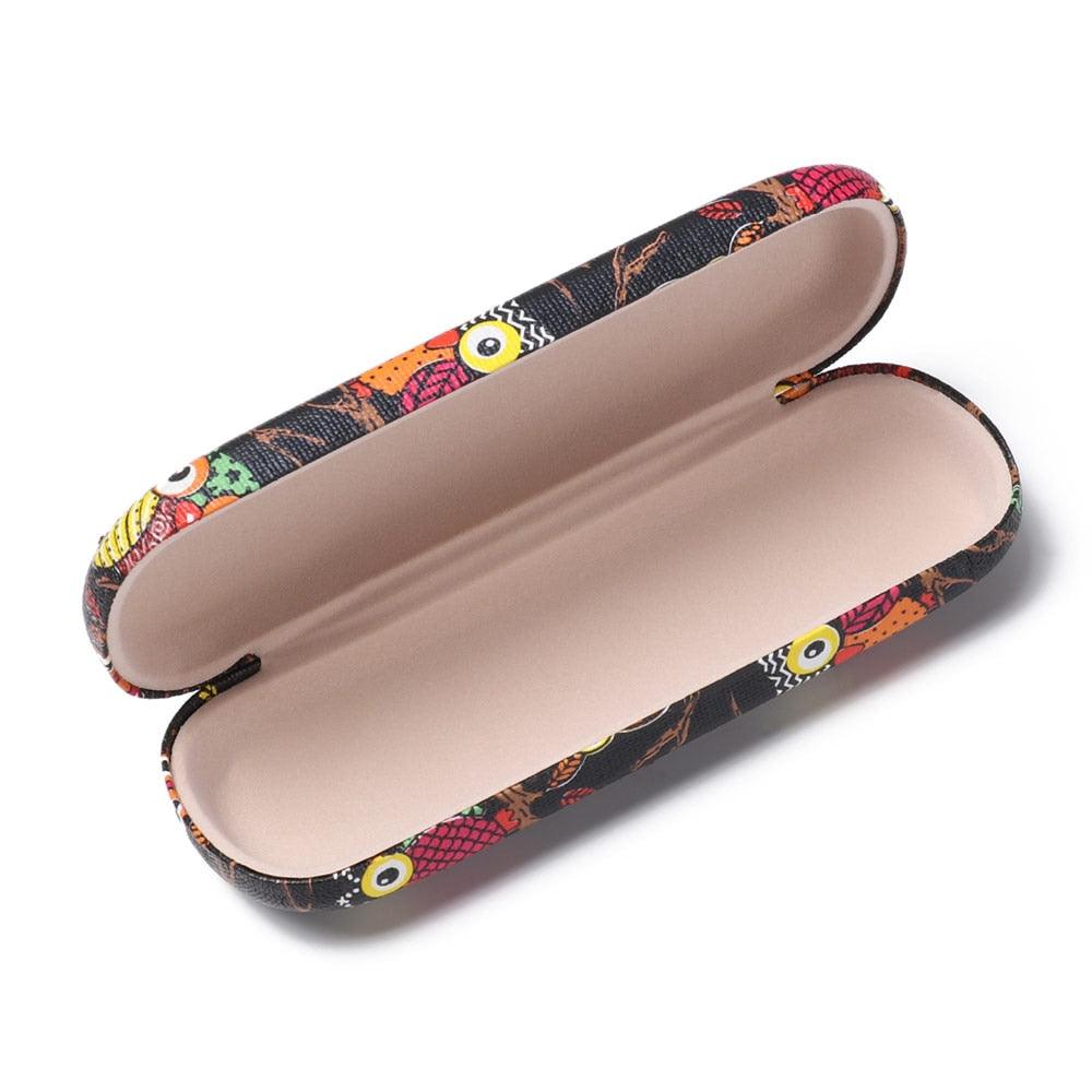 Cartoon Eye Glasses Case Cute Owl Animal Sunglasses Storage Protector Portable Hard Leather Reading Pattern Glasses Case Hard Shell Eyeglass Cases For Women Girls Kids Portable Travel Eyewear Hard Case Anti-shock Eye Glasses Case