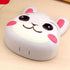 Cartoon New Design Rabbit Long Ears Portable Contact Lens Case With Mirror Kit Holder Lenses Portable Cute Eye Contact Lense Remover Tool With Mirror For Teen Girls Women Travel Carry