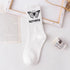 Cartoon socks cute bow print white black calcetines Women's Novelty Socks Crew Fun Funky fall fashion Casual Cotton Dress Socks - ALLURELATION - black and white socks, butterfly socks, cotton socks, cute bow print socks, funny socks, novelty socks, socks, socks for women, womens socks - Stevvex.com