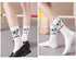 Cartoon socks cute bow print white black calcetines Women's Novelty Socks Crew Fun Funky fall fashion Casual Cotton Dress Socks - ALLURELATION - black and white socks, butterfly socks, cotton socks, cute bow print socks, funny socks, novelty socks, socks, socks for women, womens socks - Stevvex.com