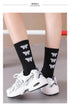 Cartoon socks cute bow print white black calcetines Women's Novelty Socks Crew Fun Funky fall fashion Casual Cotton Dress Socks - ALLURELATION - black and white socks, butterfly socks, cotton socks, cute bow print socks, funny socks, novelty socks, socks, socks for women, womens socks - Stevvex.com