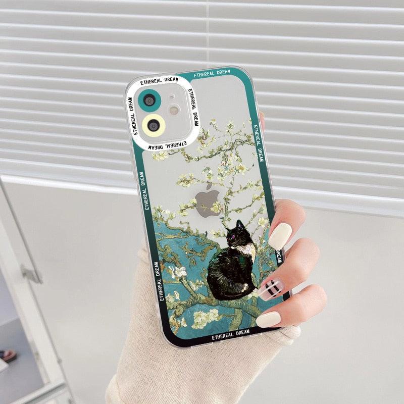 Cat Clear Phone Cases For Iphone X XR XS 7 8 Plus 11 12 13 14 Pro Max Silicone Women Designer Protective Rubber Silicon Fashion Case Art - STEVVEX Gadgets - 1004, Beautiful Phone Case, Elegant Phone Case, Green Phone Case, Landscape Phone Case, Luxury Phone Case, Modern Phone Case, Phone Case, Phone Case For Girls, Phone Case For Iphone, Popular Phone Case, Silicone Case, Silicone Phone Case, Transparent Phone Case, Women Phone Case - Stevvex.com