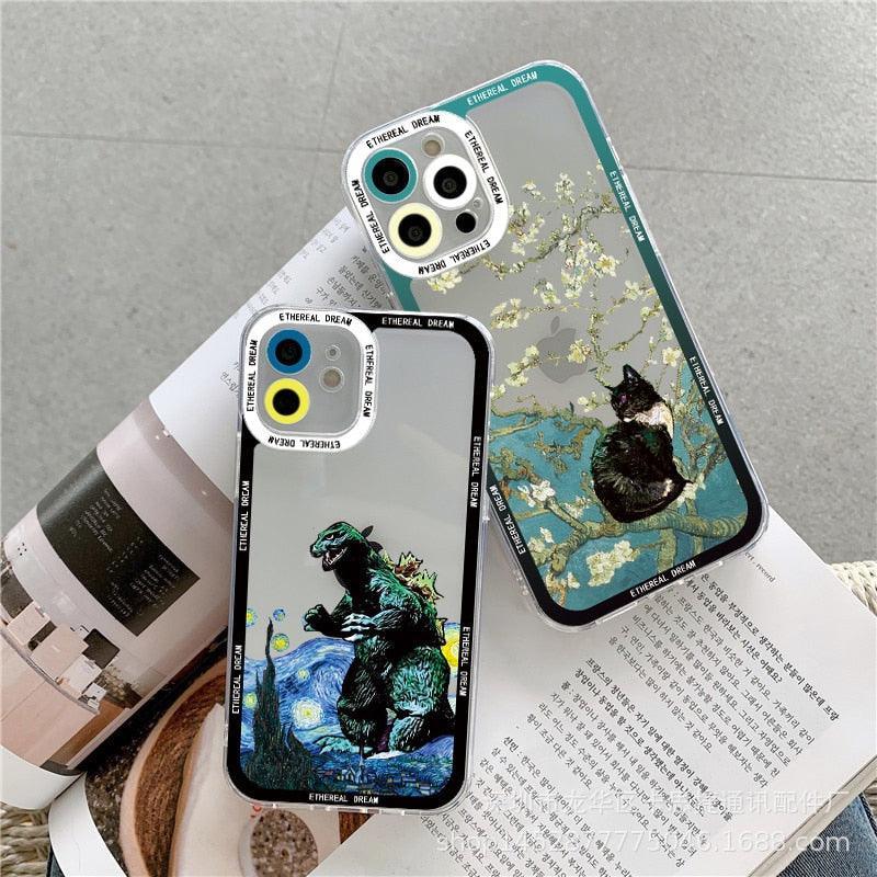 Cat Clear Phone Cases For Iphone X XR XS 7 8 Plus 11 12 13 14 Pro Max Silicone Women Designer Protective Rubber Silicon Fashion Case Art - STEVVEX Gadgets - 1004, Beautiful Phone Case, Elegant Phone Case, Green Phone Case, Landscape Phone Case, Luxury Phone Case, Modern Phone Case, Phone Case, Phone Case For Girls, Phone Case For Iphone, Popular Phone Case, Silicone Case, Silicone Phone Case, Transparent Phone Case, Women Phone Case - Stevvex.com