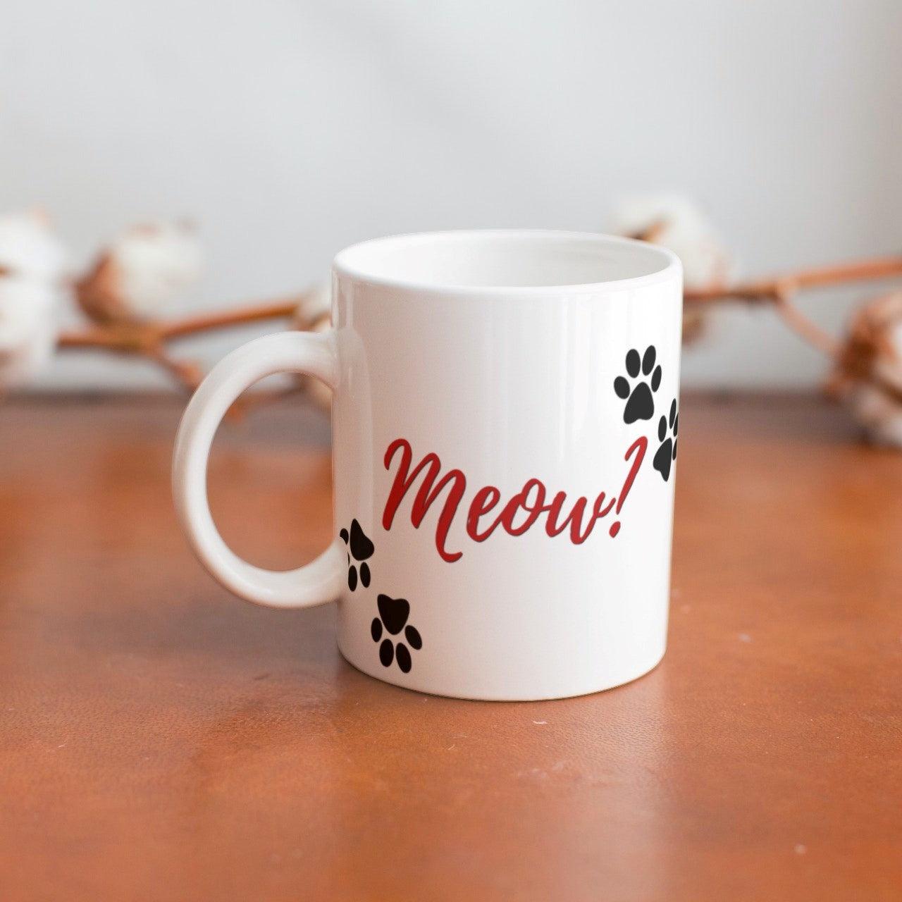 Cat Lovers Mug Coffee Right Meow Funny Message Novelty Ceramic Cup Coffee Mug Cat Mom Gifts for Women Cat Stuff for Cat Lovers Mother's Day Birthday Gifts for Mom from Daughter Best Gift Ideas for Best Friends, Coffee Lovers Cat Lover Coffee Mugs