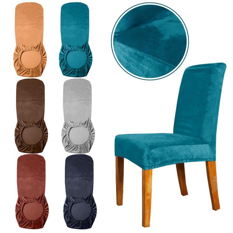 Chair Cover Stretch Minimalist Style Silver Soft Stretch Solid Color Household Sofa Cover House  Washable Spandex Kitchen Chair Covers Stretch Jacquard Parson Chair Slipcover Removable Washable Chair Protector for Home