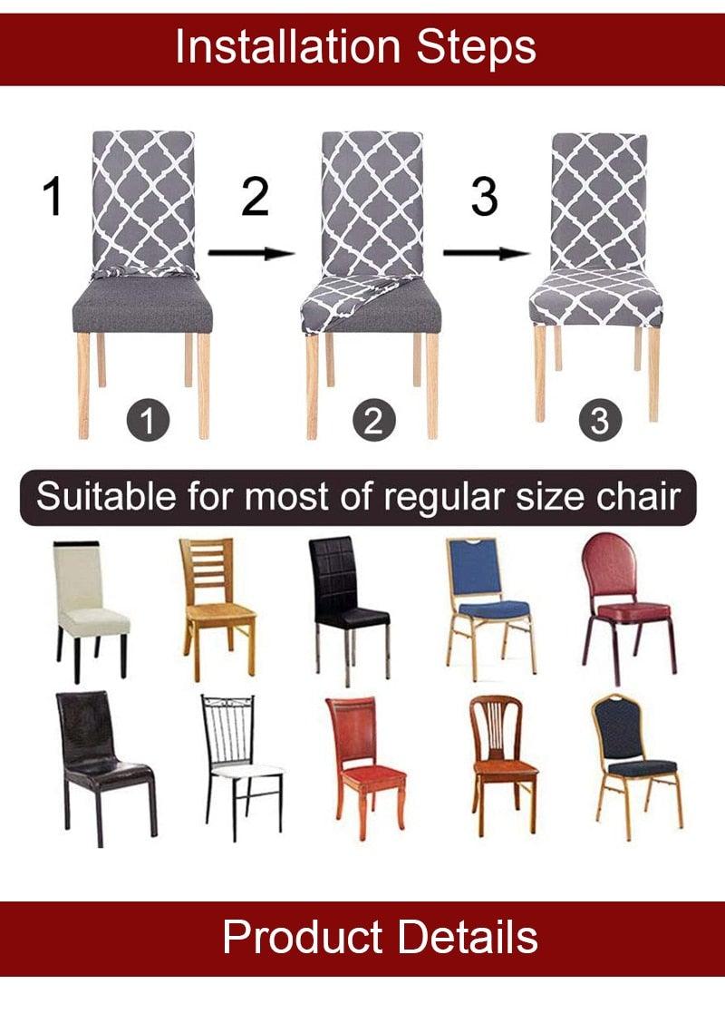 Chair Covers For Dining Room Stretch Spandex Removable Washable Anti-dust Seat Slipcover Multicolor  Chair covers  Chair Covers For Dining Room With Printed Patterns Easy Slip-on Stretchy Dining Room Chair Covers