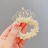 Children's Crown Headwear Birthday Show Princess Baby's Rhinestone Comb Hairpin Hair Clip Hair Jewelry Pearl Hair Ties Fashion For All Hair Types Elastic Beaded Hair Bands With Crown Scrunchies For Women