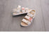 Children's Shoes Summer Style Sandals Girls Princess Beautiful Flower Shoes Kids Flat Sandals Baby Girl Girls Strappy Sandals With Flowers Open-Toe Dress Sandals Beautiful Outdoor Party Sandals
