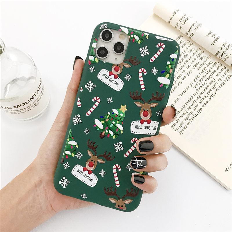 Christmas Beautiful Santa Phone Case For iPhone 13 14 12 11 Pro Max Mini 14Plus Soft Silicone Cover Christmas Silicone Mobile Phone Case Protective Case Comfortable Case for iPhone