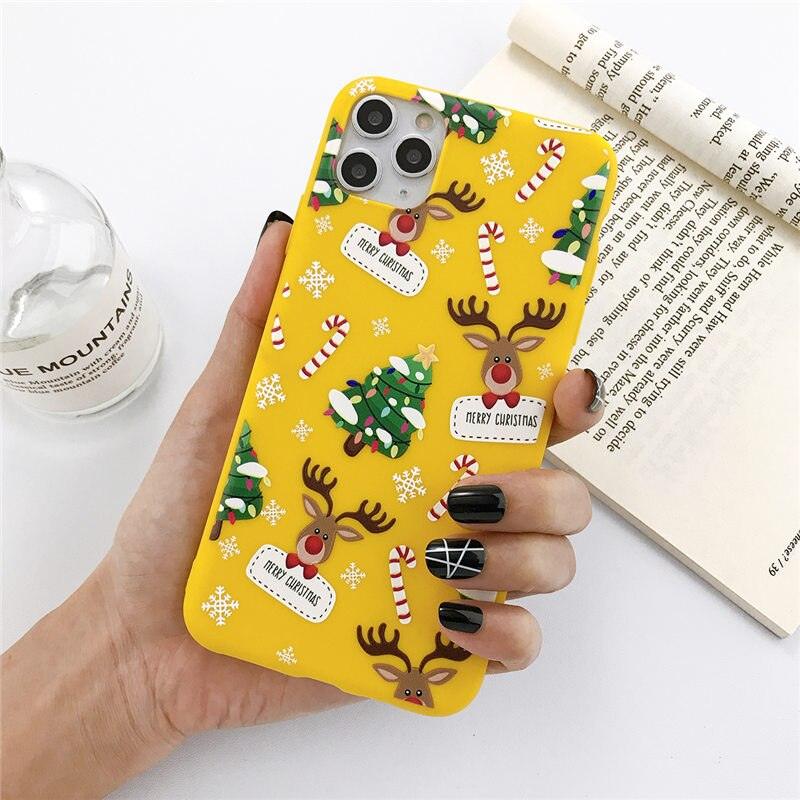 Christmas Beautiful Santa Phone Case For iPhone 13 14 12 11 Pro Max Mini 14Plus Soft Silicone Cover Christmas Silicone Mobile Phone Case Protective Case Comfortable Case for iPhone