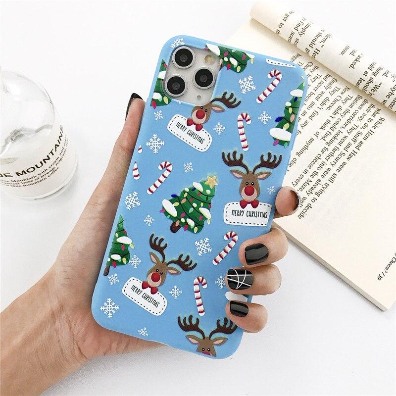 Christmas Beautiful Santa Phone Case For iPhone 13 14 12 11 Pro Max Mini 14Plus Soft Silicone Cover Christmas Silicone Mobile Phone Case Protective Case Comfortable Case for iPhone