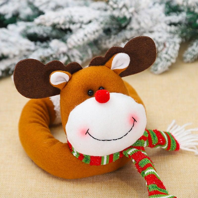 Christmas Curtain Buckle Tieback Flannel Door Curtain Home DecorateChristmas Trees New Year Snowmen Window Decorations Curtain Holdback Fastener Clamp Wine Bottle Topper Hugger Holder Snowman Christmas Ornaments Home Decor