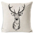 Christmas Deer Cushion Cover Soft Plush Pillow Deer Throw Pillow Covers Decorative Animal Pillowcase Cotton Linen Cushion Cover For Couch Bed Home Office Throw Pillow Cover Christmas Pillow Case 45x45CM