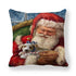 Christmas Ornaments Merry Christmas Decorations Throw Pillow Covers Santa Claus Snowman Merry Christmas Decorative Pillow Cases Home Decor Navidad Home Decor Cushion Cover Happy New Year 2022 45x45CM