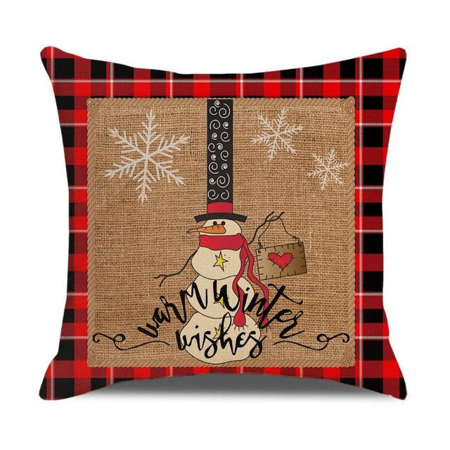 Christmas Pillow Covers Xmas Decorative Christmas Pillow Covers Christmas Decor Pillow Cases Retro Beautiful Cushion Cover Throw Pillowcase Winter Holiday Cushion Case For Home Decor 45x45CM