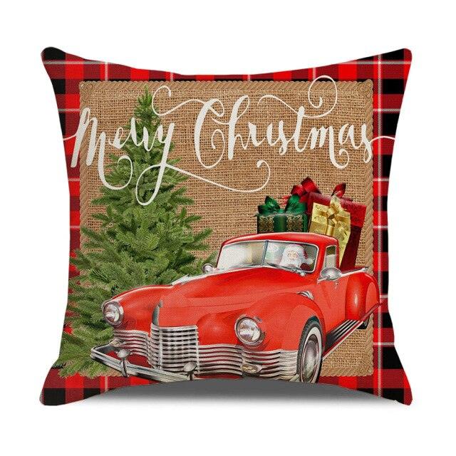 Christmas Pillow Covers Xmas Decorative Christmas Pillow Covers Christmas Decor Pillow Cases Retro Beautiful Cushion Cover Throw Pillowcase Winter Holiday Cushion Case For Home Decor 45x45CM