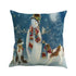 Christmas Printing Sofa Bed Home Decor Pillow Cover Pillow Case Holiday Decorative Christmas Throw Pillows Cotton Linen Winter Snowman Wolf Deer Pillow Covers Cases for Home
