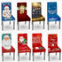 Christmas Removable Washable Dining Room Chair Protector Slipcovers for Christmas Home Decor Holiday Seat Cover Christmas Chair Covers Santa Printed Elastic Stretch Dining Chairs Chair Slipcover Kitchen Seat Cover Home Decor