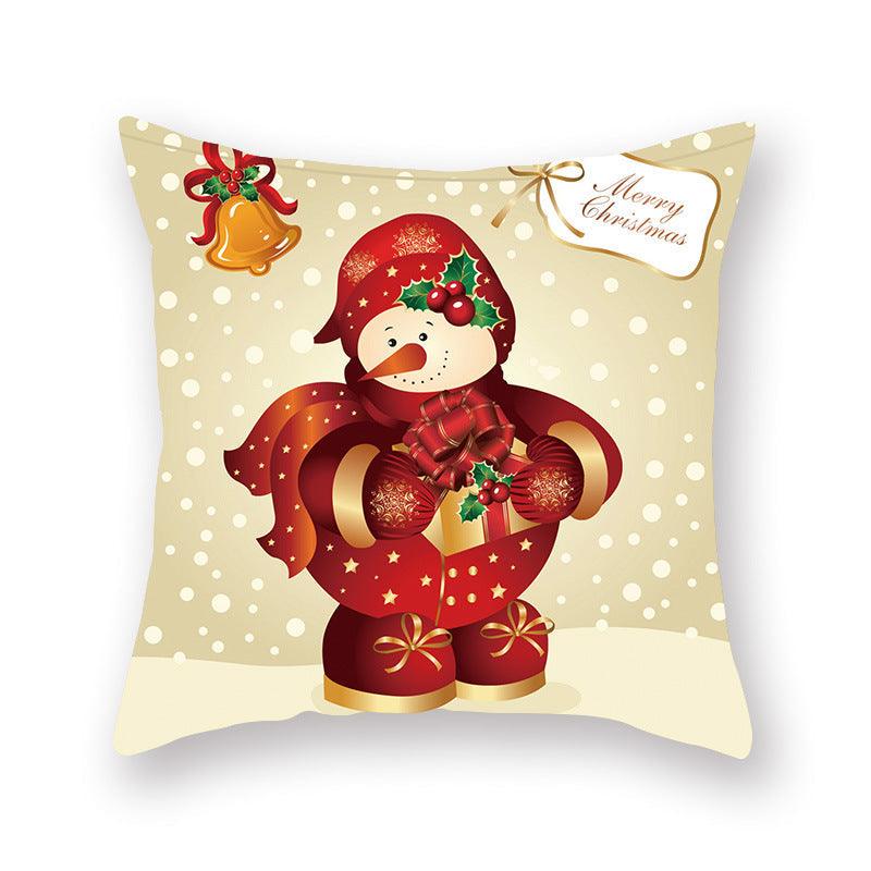 Christmas Xmas Red Pillow Case Tree Decoration Xmas Series Cushion Cover Case Pillow Zippered Square Pillowcase Santa Claus Cushion Cover Christmas Decorations For Home Snowman 45x45CM
