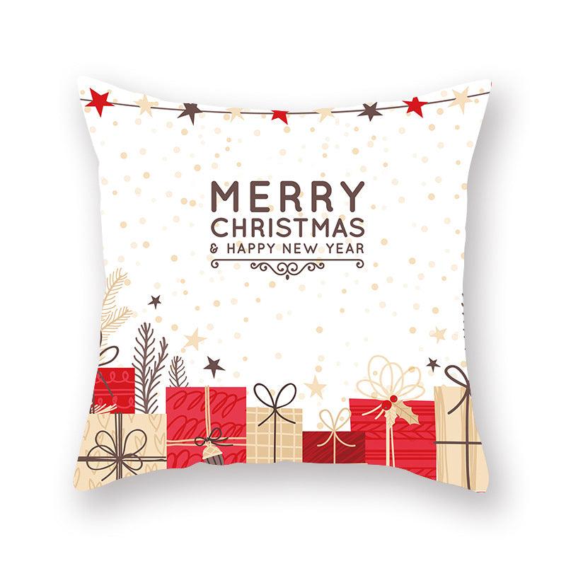Christmas Xmas Red Pillow Case Tree Decoration Xmas Series Cushion Cover Case Pillow Zippered Square Pillowcase Santa Claus Cushion Cover Christmas Decorations For Home Snowman 45x45CM