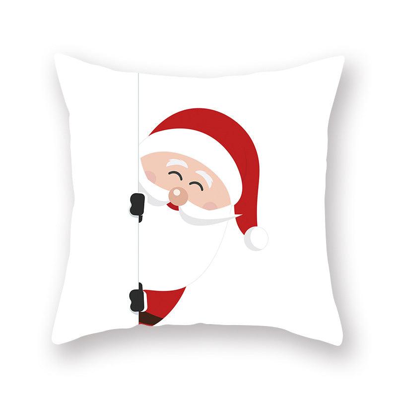 Christmas Xmas Red Pillow Case Tree Decoration Xmas Series Cushion Cover Case Pillow Zippered Square Pillowcase Santa Claus Cushion Cover Christmas Decorations For Home Snowman 45x45CM