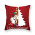 Christmas Xmas Red Pillow Case Tree Decoration Xmas Series Cushion Cover Case Pillow Zippered Square Pillowcase Santa Claus Cushion Cover Christmas Decorations For Home Snowman 45x45CM