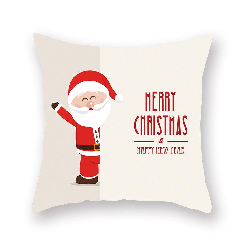 Christmas Xmas Red Pillow Case Tree Decoration Xmas Series Cushion Cover Case Pillow Zippered Square Pillowcase Santa Claus Cushion Cover Christmas Decorations For Home Snowman 45x45CM