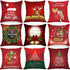 Christmas Xmas Red Pillow Case Tree Decoration Xmas Series Cushion Cover Case Pillow Zippered Square Pillowcase Santa Claus Cushion Cover Christmas Decorations For Home Snowman 45x45CM