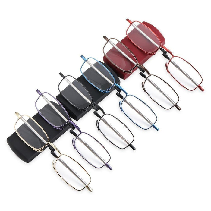 Classic Fashionable Folding Reading Glasses With Case  For Men Women Telescopic Rotation Eyeglasses Includes Glasses Case Blue Light Blocking Reading Glasses Folding Reading Glasses, Small Folding Readers for Men Women