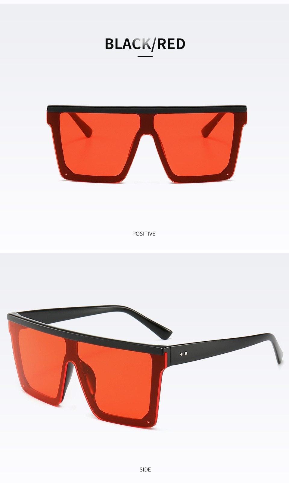 Classic Male Big Black Sunglasses For Men & Women New Fashionable Design New Mirror Pink Square  Oversize Square Sunglasses for Women Men