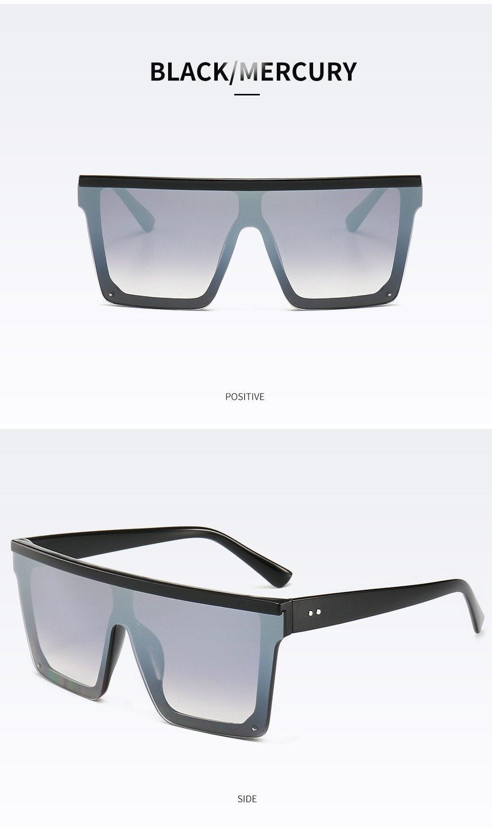 Classic Male Big Black Sunglasses For Men & Women New Fashionable Design New Mirror Pink Square  Oversize Square Sunglasses for Women Men