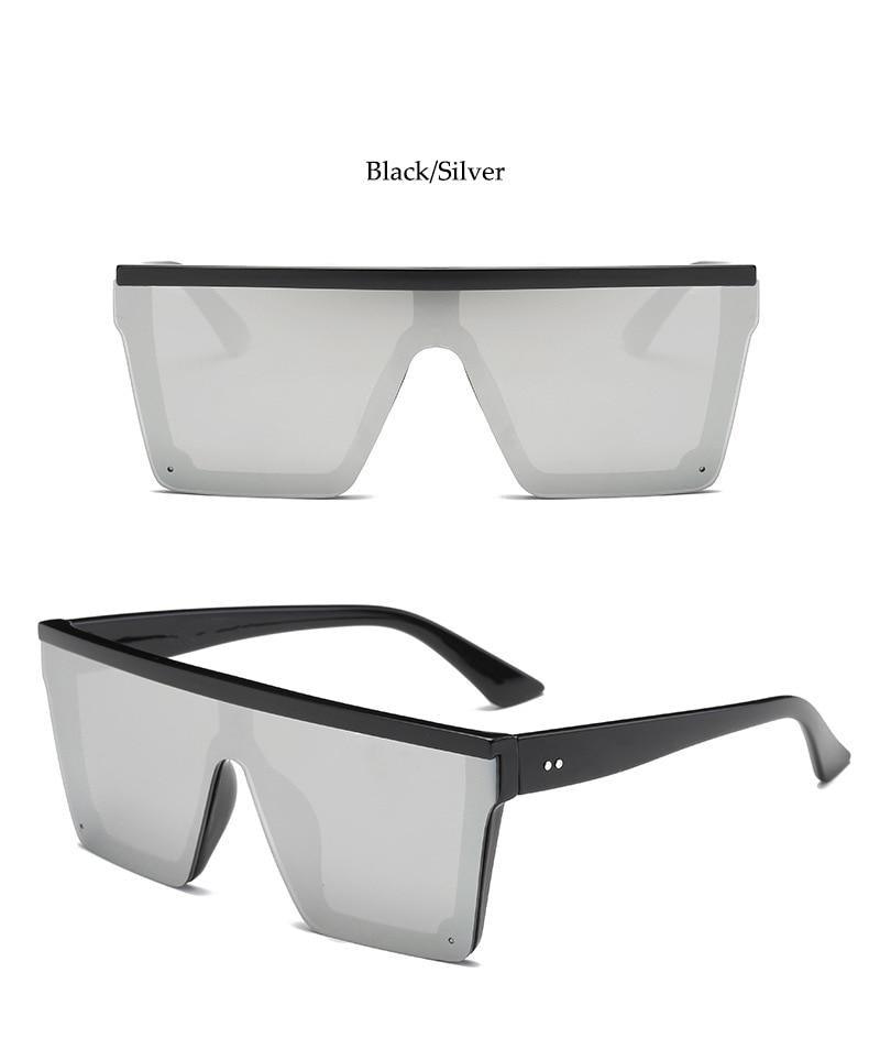 Classic Male Big Black Sunglasses For Men & Women New Fashionable Design New Mirror Pink Square  Oversize Square Sunglasses for Women Men