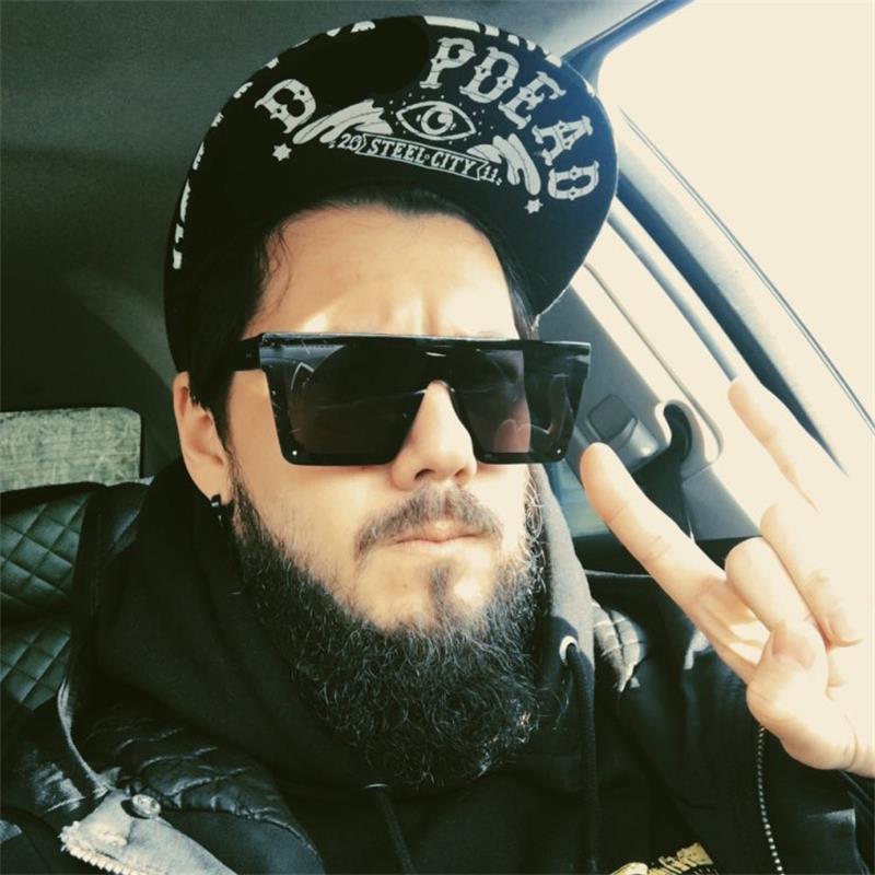 Classic Male Big Black Sunglasses For Men & Women New Fashionable Design New Mirror Pink Square  Oversize Square Sunglasses for Women Men