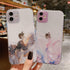 Clear Watercolor Marble Texture Phone Case For iPhone 11 Pro Max 11 Mini X XR XS Max 7 8 6s Plus Soft Back Cover Gold-Plated Silicone Mobile Phone Case Bumper Scratch-Resistant Protective Case