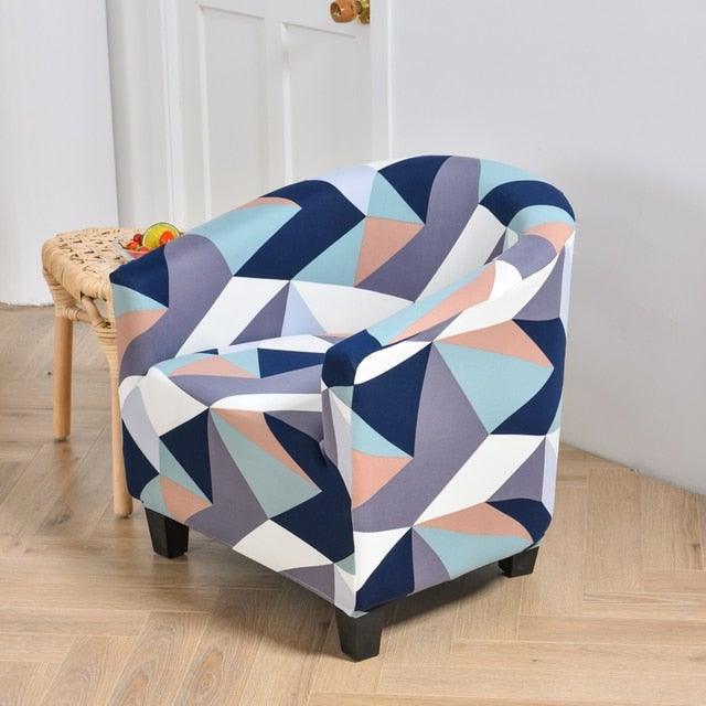 Club Chair Cover Armchair Slipcover Geometric Printed Small Sofa Covers Protect For Pets Chair Decoration Chair Slipcover Decoration Club Chair Cover Spandex Elastic Armchair Slipcover Geometric Printed Small Sofa Covers Protect For Living Room Hotel Bar