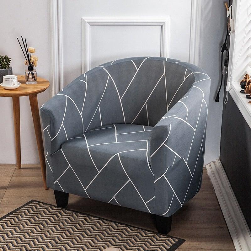 Club Chair Cover Armchair Slipcover Geometric Printed Small Sofa Covers Protect For Pets Chair Decoration Chair Slipcover Decoration Club Chair Cover Spandex Elastic Armchair Slipcover Geometric Printed Small Sofa Covers Protect For Living Room Hotel Bar